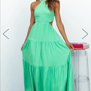 Hello Molly LANDSCAPE VIEW MAXI DRESS GREEN Size M